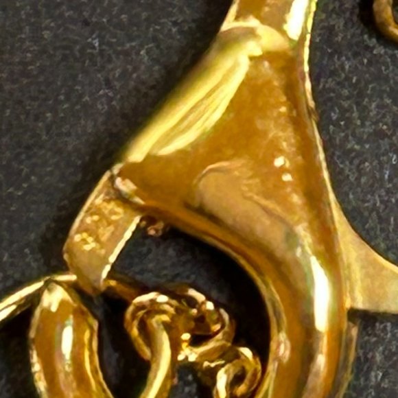 Signed J. Crew 925 Sterling Silver Yellow Gold Vermeil Green Malachite Necklace - Picture 7 of 8